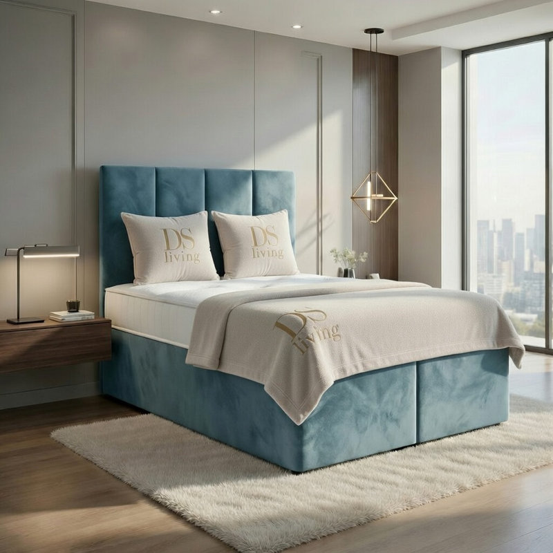Harmony Ottoman Storage Bed, King, Duck Egg