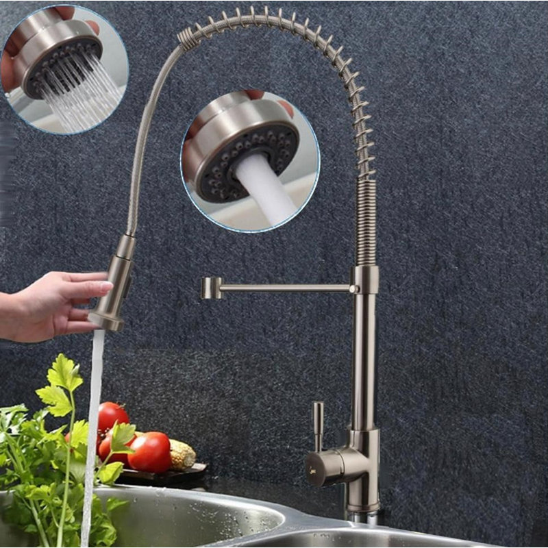 Robinet de cuisine extractible à poignée simple Touch Out