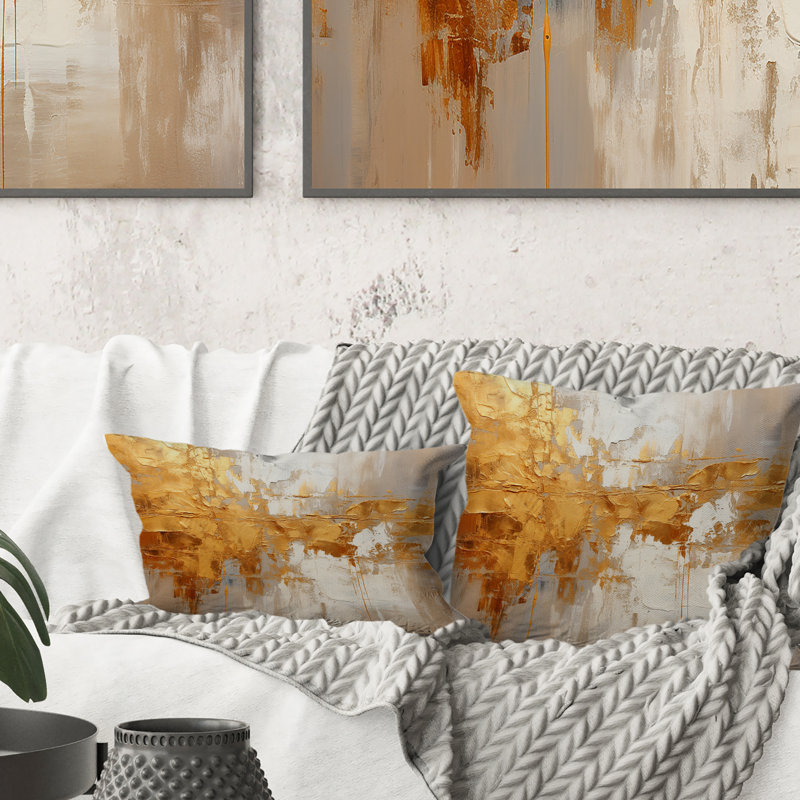 Coussin Golden Gleam VI - Abstract Collages