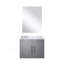Meuble-lavabo simple gris foncé 24 po X P 22 po P, comptoir en marbre de Carrare et Miroir