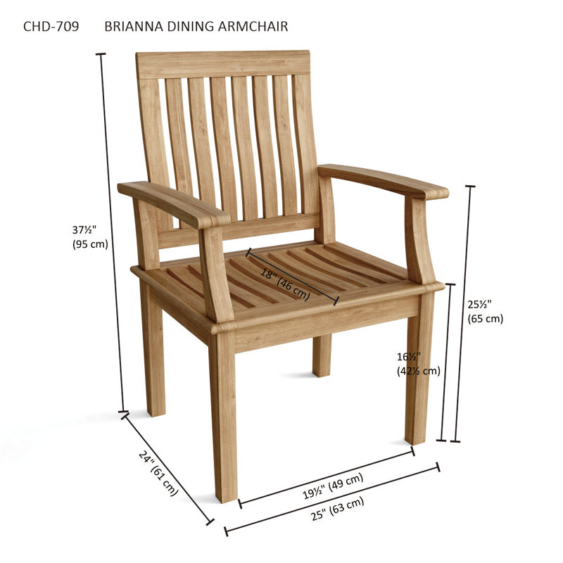 Io Outdoor Teak Dining Armchair
