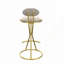Ensemble de 2 tabourets de bar ronds en velours moderne rembourrés en velours pour salle à manger (or et rayures)-454921704