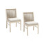 Ensemble de 2 chaises de salle à manger avec dossier en corde tissée