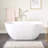 Hibiscus Oval Acrylic Soaking Freestanding Tub with Integrated Drain, Overflow and Tap Deck