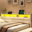 4ft6 Double LED Daybed with Storage Drawers and Ottoman-1372320066
