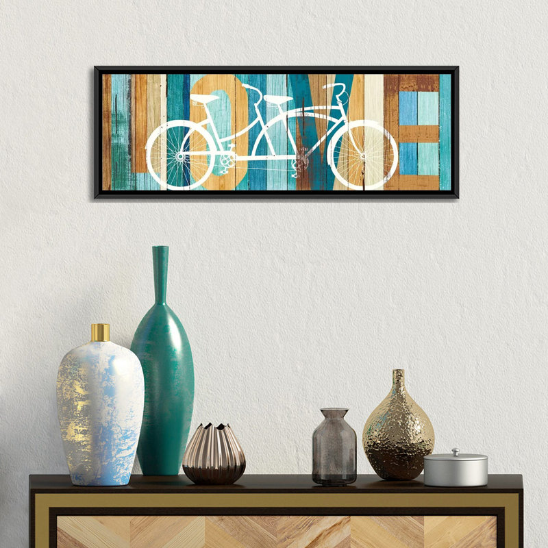«Beachscape Series: Love I», impression sur toile, H 12 po x l 36 po x P 1,5 po, Cadre noir