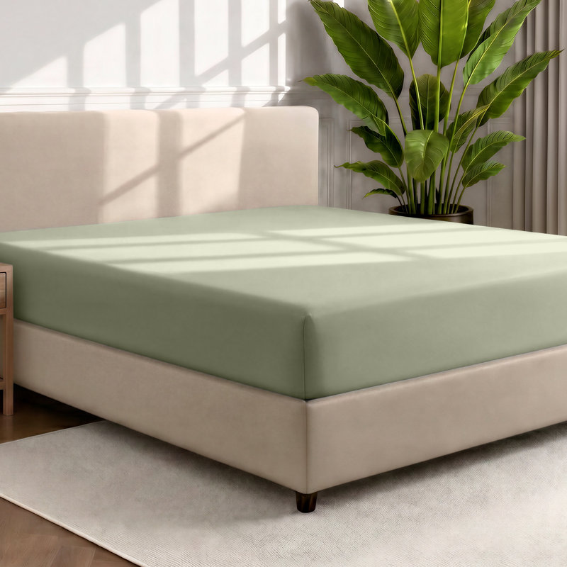 Microfiber Fitted Sheet, Queen Fitted Sheet, Sage