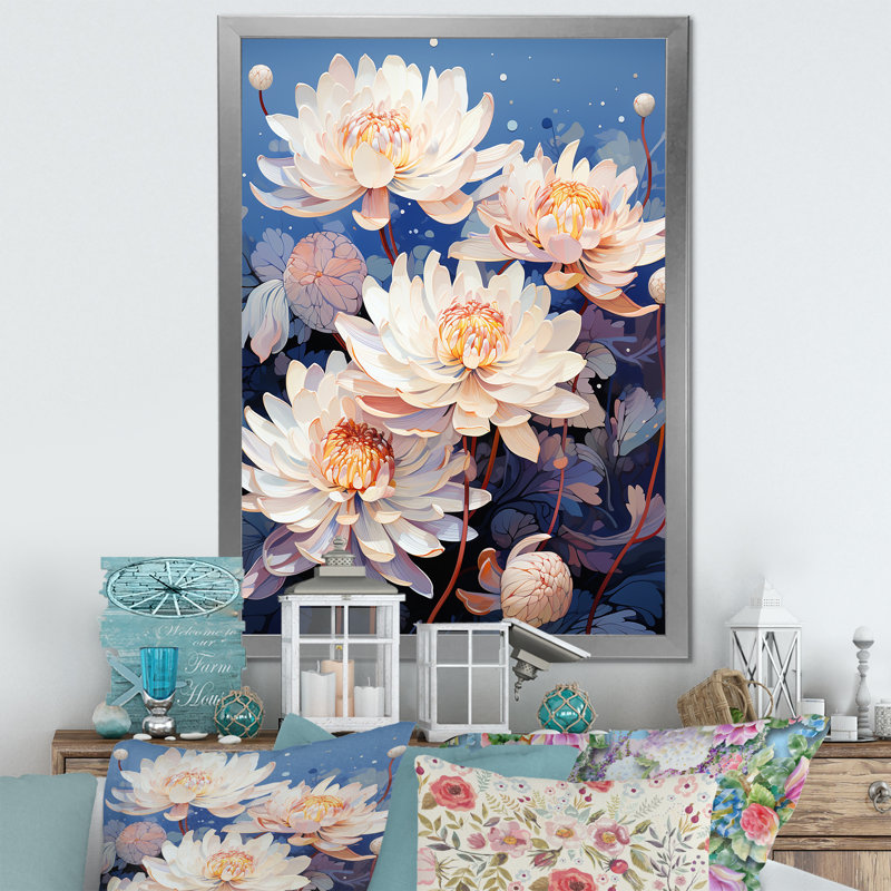 Lotus Bliss Unveilé II sur toile, H 20 po x l 12 po x P 1 po, Cadre photo argenté