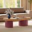 Table basse ovale en bois avec rangement
