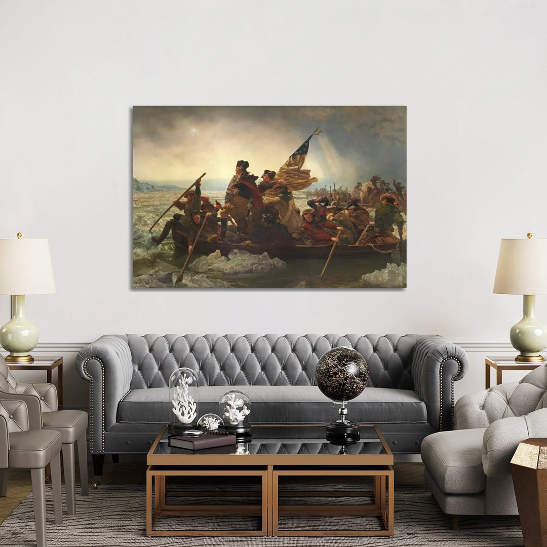 Painting Of George Washington Crossing The Delaware by Stocktrek Images - Wrapped Canvas Print