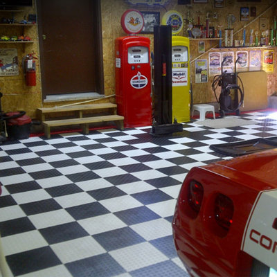 Carrelage de garage noir 12 po x 12 po Grid-Loc Diamond