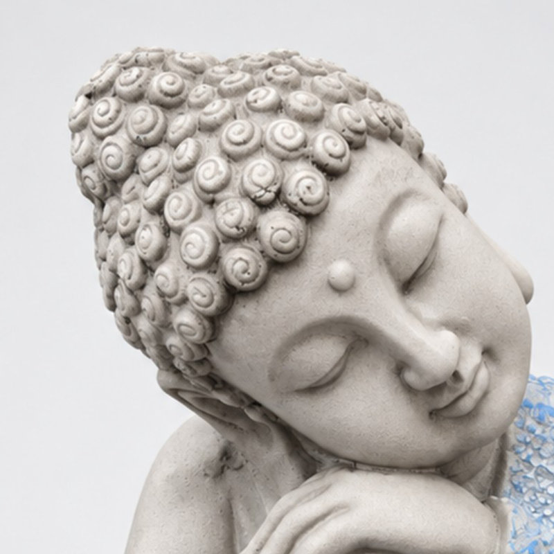 16.3" Resin Sleeping Buddha Statue for Indoor Outdoor Use