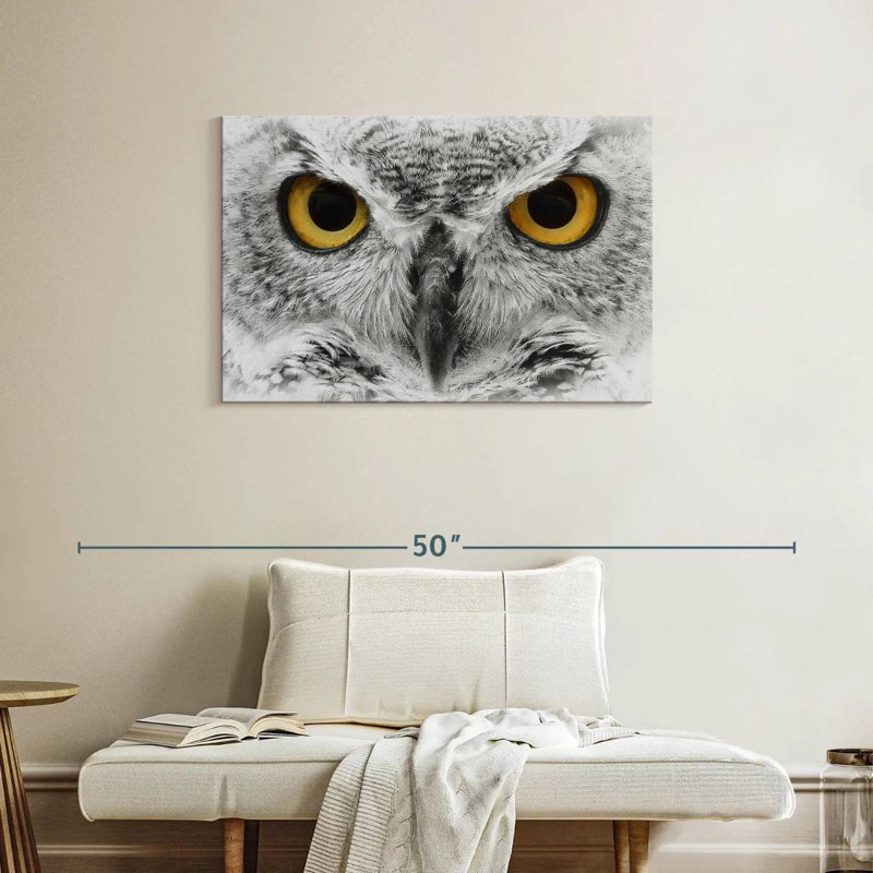 Brampt Staring Eagle Owl, 24" H x 36" W