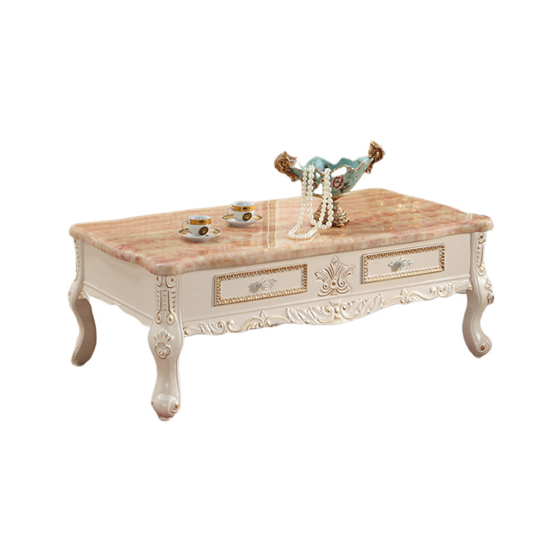 Asilee Marble Top Single Coffee Table, Colorful, Beige