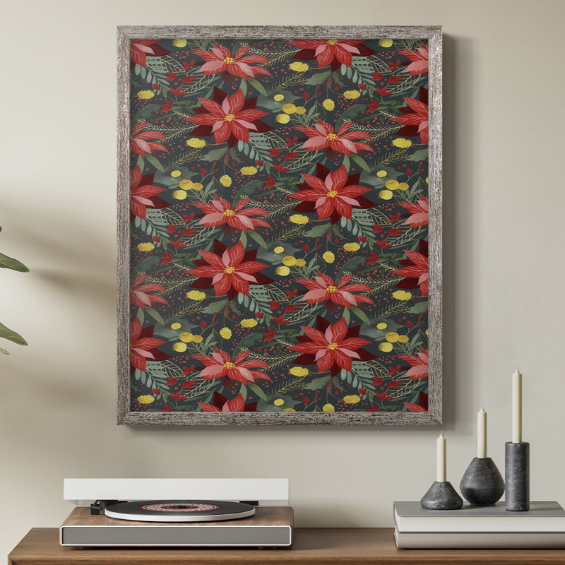Bright Christmas Night Collection E Framed Print - Solid Wood, 30" H x 24" W