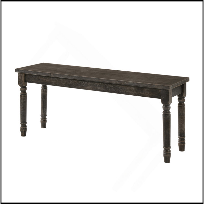 Banc gris patiné avec pieds tournés