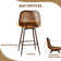 Moulton 360° Swivel Bar Height Stools Solid Back Bar Chairs with Backrest, Footrest for Kicthen/Bar