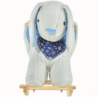 Cheval à bascule lapin pour enfants avec musique amusante et tissu en peluche doux pour les tout-petits de 18 à 36 mois