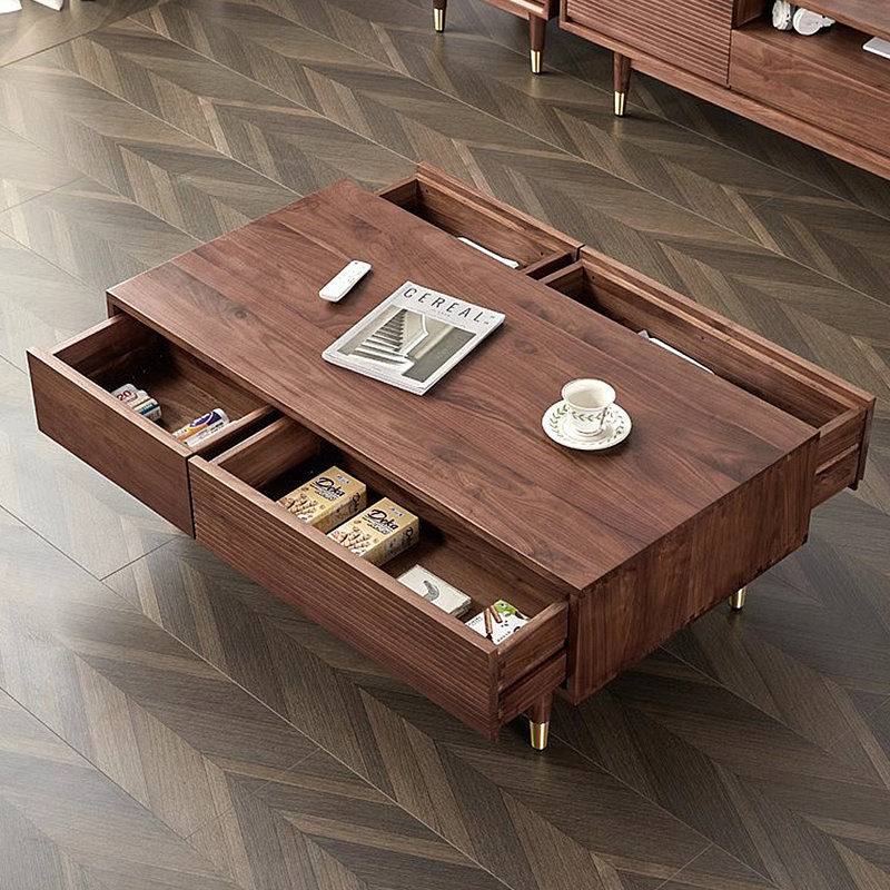 Modern minimalist storage coffee table, 16.93" H x 55.12" L x 23.62" W