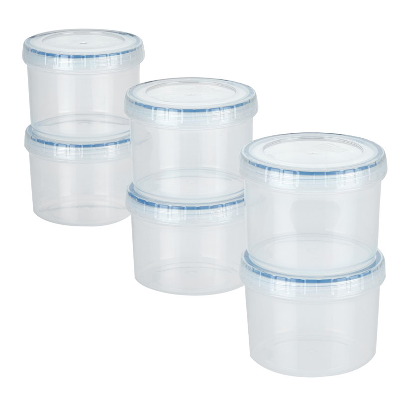 Clear BPA-Free Plastic Food Storage Containers Set of 6