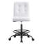 Prim Armless Vegan Leather Drafting Chair In Silver Orange-1137019823-1137019821