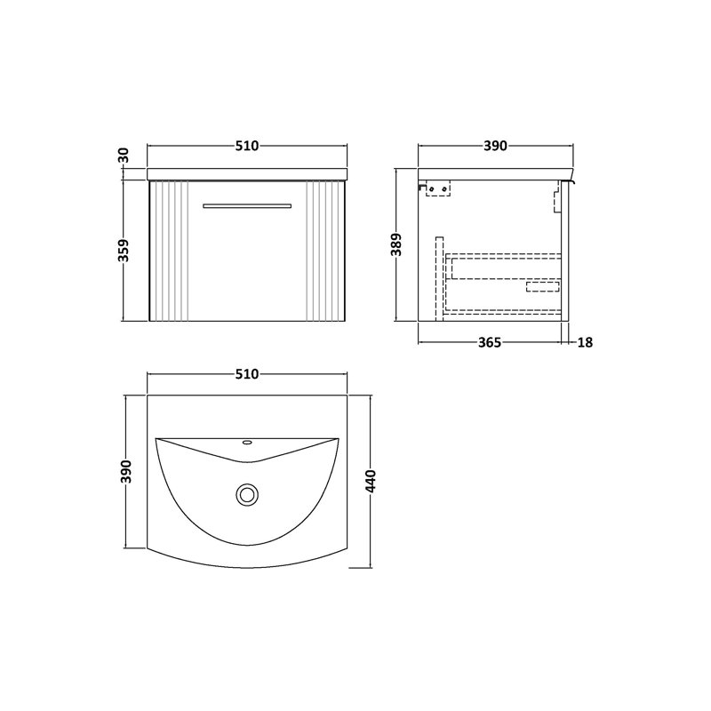 Deco 510mm Single Bathroom Vanity with Integrated Vitreous China Basin, Satin Green