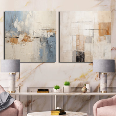 Minimalisme moderne scandinave Serenity Art I - ensemble de 2 collages scandinaves modernes
