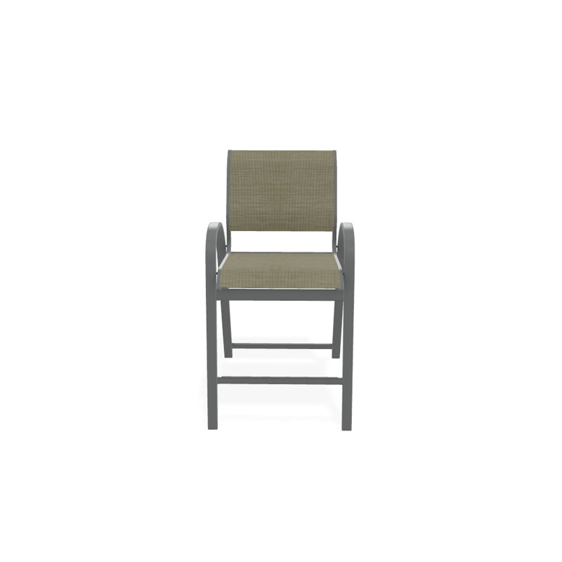 Tabouret de bar 42 po Holna, Bristol taupe Sunbrella®, Graphite texturé