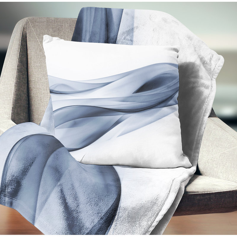Motif scintillant bleu clair - coussin imprimé abstrait, 18 po x 18 po, Coussin décoratif