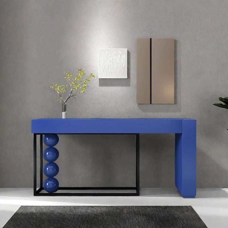 Console Modern Minimalist Art, H 35,43 po x l 62,99 po x P 15,75 po, Bleu, Bleu / noir