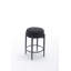 Tabouret de bar 24 po, 24 po, tabouret rond de hauteur comptoir avec structure et repose-pieds en métal noir, siège doux pour îlot de cuisine inspiré de la laine d'agneau-82009065