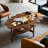 51.18" Brown Sunflower Free Form Solid Wood Coffee Table