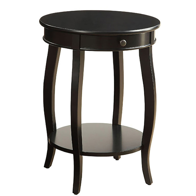 Table de bout noire à 1 tiroir, Noir