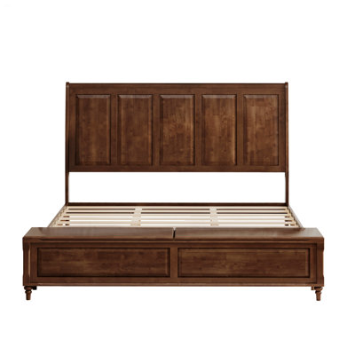 Bed Frame With High Headboard And Footboard Storage Bench