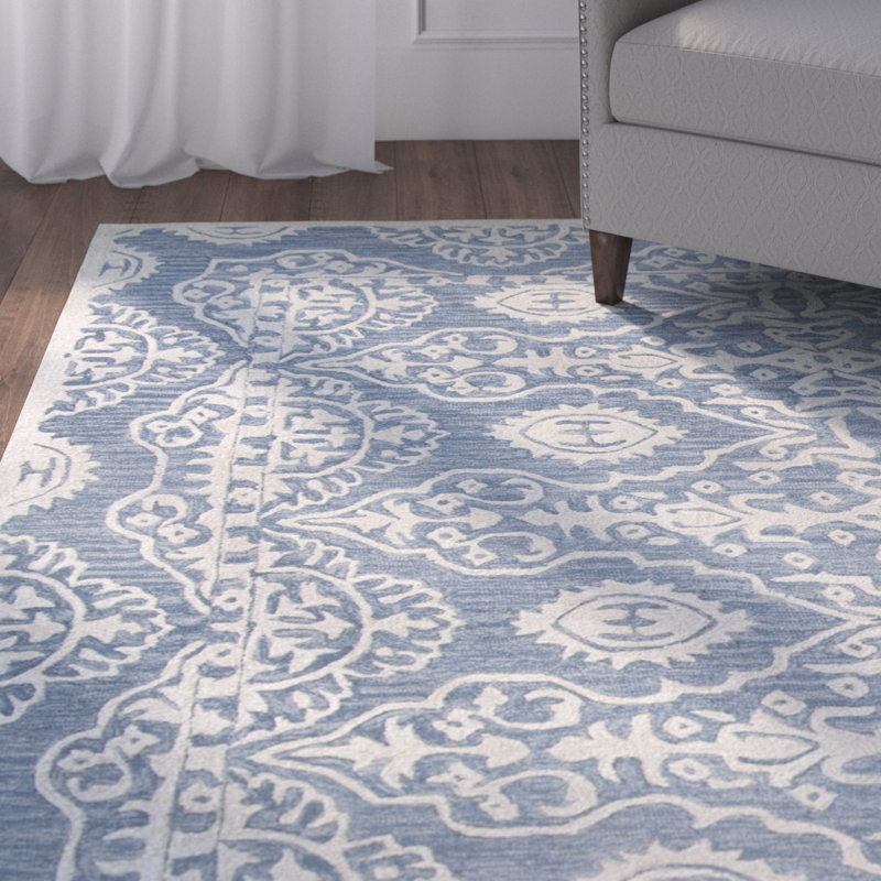 Tapis oriental en laine touffeté à la main Rudra, Rectangle 4 pi x 6 pi