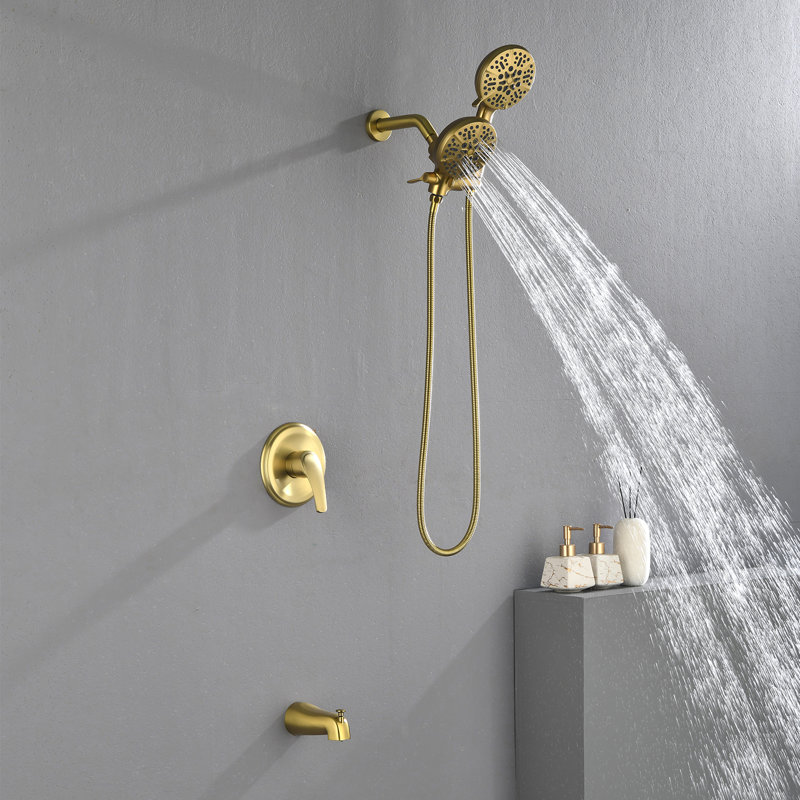 All-In-One Kit with Rough in-Valve, Brushed Gold