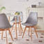4 - Person Dining Set - Modern Round Kitchen & Dining Table Set With 4 Upholstered Chairs - Natural Wood Legs-552930018