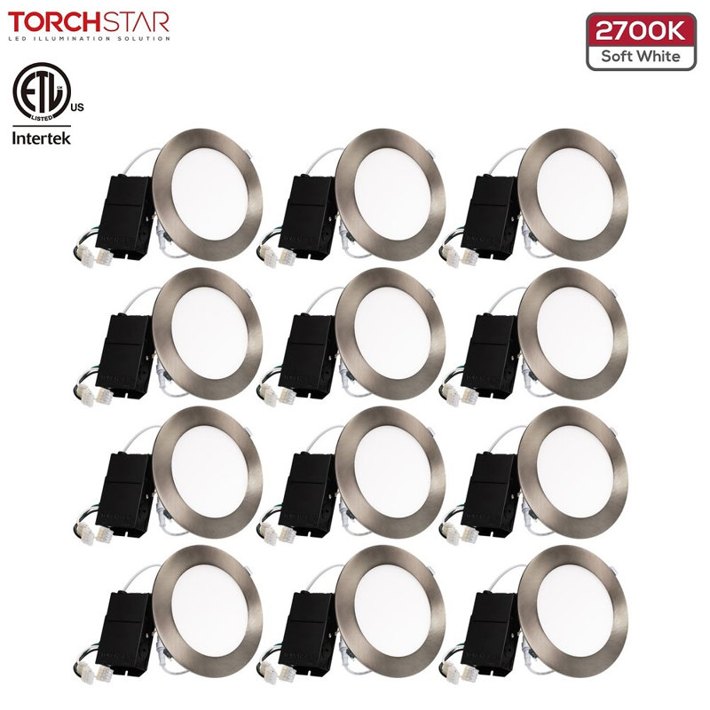 6" Dimmable LED Recessed Light Ultra Slim with J-Box 2700K Soft White
