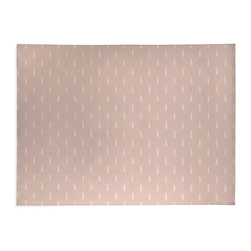 Long Drop Taupe Indoor Doormat, Pink, 48" W x 72" L