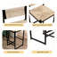 Ensemble de 2 tabourets de comptoir en corde de papier tissés à la main avec repose-pieds-355205776