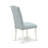 7-Pc Set Includes a Table and 6 Baby Blue Linen Fabric Parson Dining Chairs with Button Tufted Back - Wire Brushed Linen White.-1206424971-1206424970