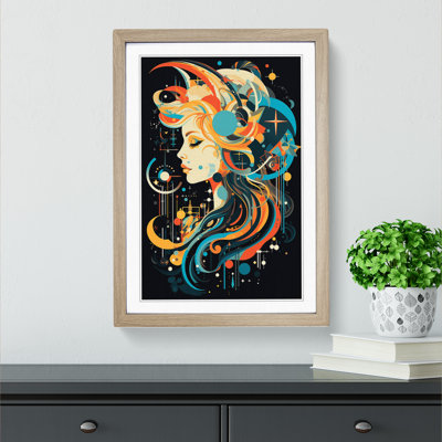 Aquarius Zodiac Constructivism - Framed Print