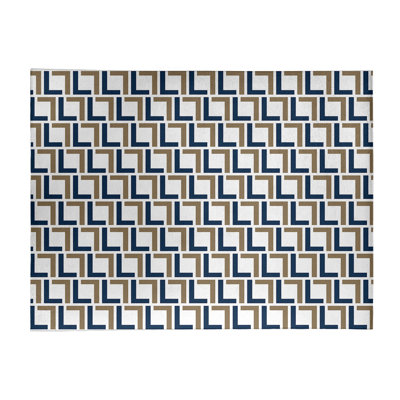 Tapis géométrique ivoire / bleu