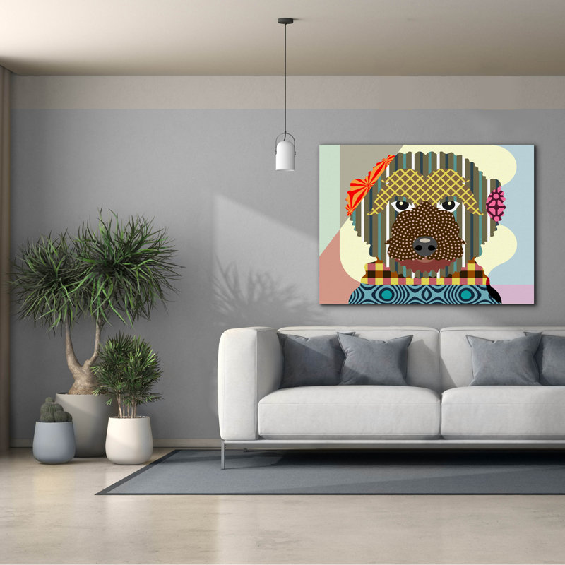 "Goldendoodle" par Lanre Adefioyue, H 40 po x l 54 po x P 1,5 po