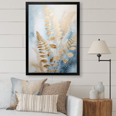 "Blue and Golden Ferns Symphony II", reproduction d'art sur toile