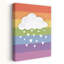 Rainbow Cloud Hearts Colorful Peaceful Playful Landscape Nature Wall Art Print 1 Piece Wrapped Canvas Wall Art-1698394903