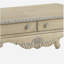 Table basse 2 tiroirs blanc antique avec pieds en cabriole