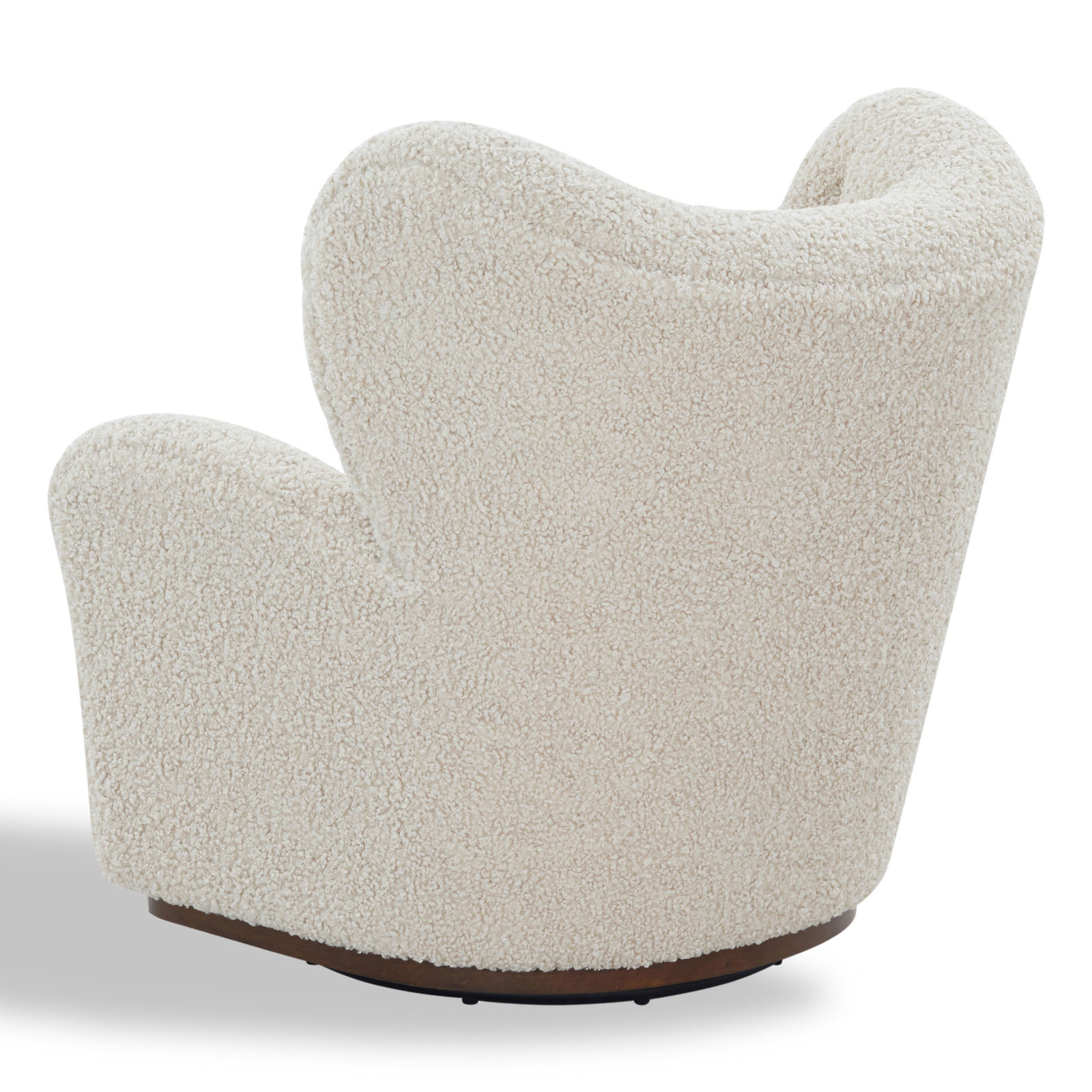 Galloway Teddy Swivel Chair, Off White Faux Shearling
