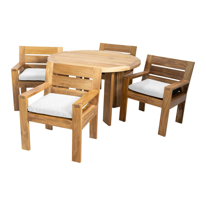 Pacific 5 - Piece Dining Set, 30"H x 48"L x 48"W, White