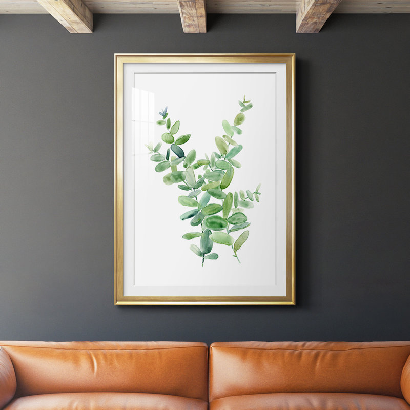 Eucalyptus III, reproduction encadrée de qualité supérieure - prête à être accrochée, Or, H 42,5 po x l 30,5 po